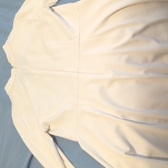 White eloquii midi 3/4 length sleeve swing dress - Picture 3 of 4